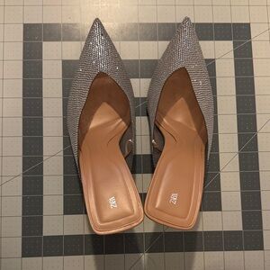Zara Metallic Pointed Toe Heels